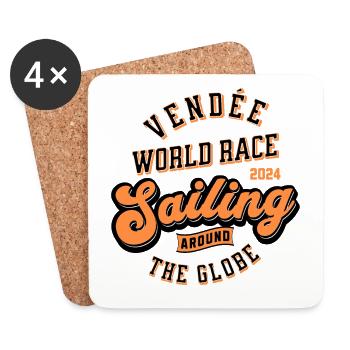 Vendée world sailing race around the globe - Coasters (set of 4) - white - Front