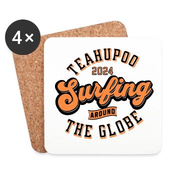 Teahupoo surfing around the globe - Coasters (set of 4) - white - Front