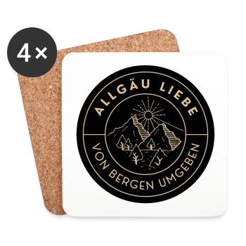 Allgäu Liebe - Von Bergen umgeben - Untersetzer (4er-Set) - Weiß - Vorne