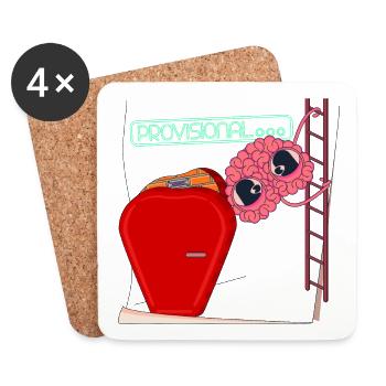 PROVISOIRE - Dessous de verre (lot de 4) - blanc - Devant