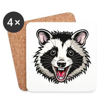 Opossum - Dessous de verre (lot de 4) - blanc - Devant