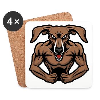 Greyhound Dog Muscles Bodybuilding - Coasters (set of 4) - white - Front