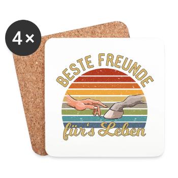 Pferdebesitzerin Pferd Beste Freunde Fürs Leben - Untersetzer (4er-Set) - Weiß - Vorne
