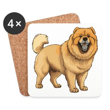 Chow Chow Hund - Untersetzer (4er-Set) - Weiß - Vorne