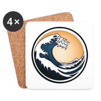 Surf logo, Surfer passion, Water sport - Coasters (set of 4) - white - Front