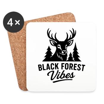Black Forest Vibes Hirsch - Untersetzer (4er-Set) - Weiß - Vorne