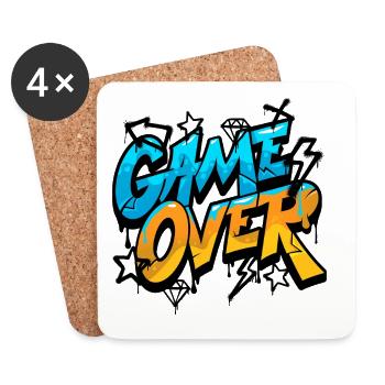 Game Over Graffiti Neon - Untersetzer (4er-Set) - Weiß - Vorne