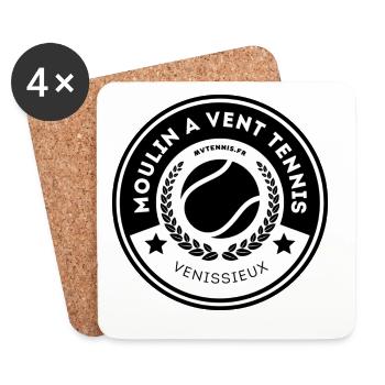 Badge Tennis Vintage Venissieux - Dessous de verre (lot de 4) - blanc - Devant