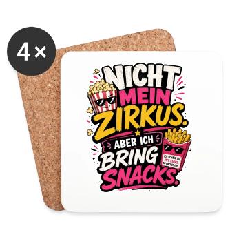 Nicht mein Zirkus - Untersetzer (4er-Set) - Weiß - Vorne