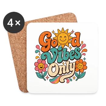 Le seul Retro Floral de Good Vibe - Dessous de verre (lot de 4) - blanc - Devant