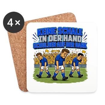 Keine Schale in der Hand, Schulden auf der Bank - Untersetzer (4er-Set) - Weiß - Vorne