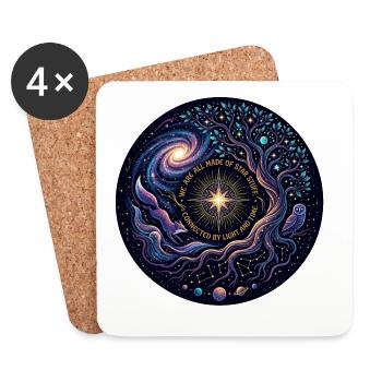 Arbre cosmique de la vie, nous sommes tous faits de matière stellaire - Dessous de verre (lot de 4) - blanc - Devant