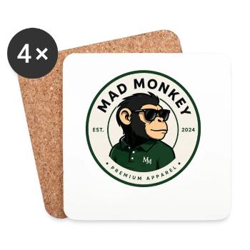 Mad Monkey Monkey Green Polo - Untersetzer (4er-Set) - Weiß - Vorne