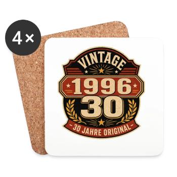 Vintage 1996 – 30 Jahre Original - Untersetzer (4er-Set) - Weiß - Vorne