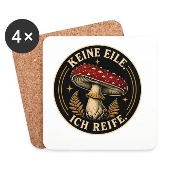 Keine Eile Pilz Badge - Untersetzer (4er-Set) - Weiß - Vorne