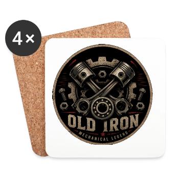 Old Iron Mechanische Legende - Untersetzer (4er-Set) - Weiß - Vorne