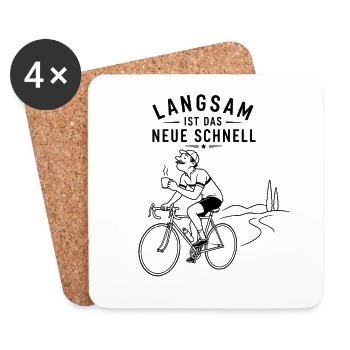 Langsam ist das Neue Schnell - Untersetzer (4er-Set) - Weiß - Vorne