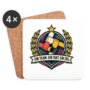 One team, one beat, one goal, team spirit - Coasters (set of 4) - white - Front