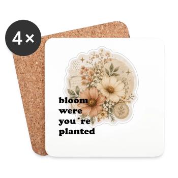 Blumenzeit Vintage Bouquet - Untersetzer (4er-Set) - Weiß - Vorne