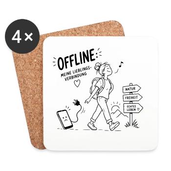 Offline Abenteuer Wanderin Pfadzeichen - Untersetzer (4er-Set) - Weiß - Vorne