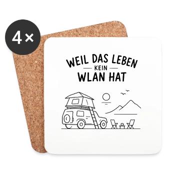 Weil Das Leben Kein WLAN Hat - Untersetzer (4er-Set) - Weiß - Vorne