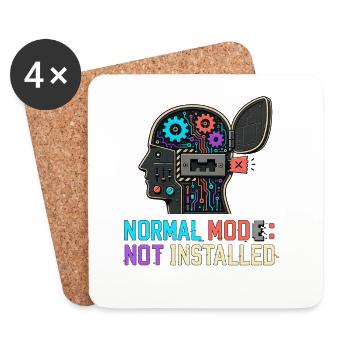 Normal Mode Not Installed – Geek Robot IT - Coasters (set of 4) - white - Front