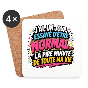 J’ai essayé d’être normal - Dessous de verre (lot de 4) - blanc - Devant