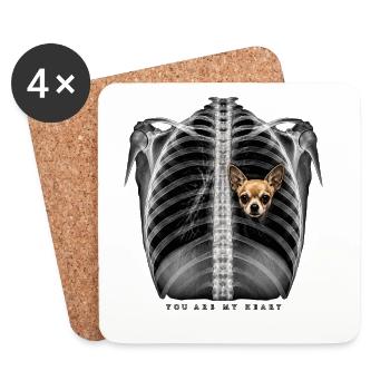 You Are My Heart - Dessous de verre (lot de 4) - blanc - Devant
