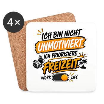 Unmotiviert Freizeit Stil - Untersetzer (4er-Set) - Weiß - Vorne
