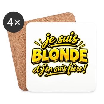Je suis blonde - Dessous de verre (lot de 4) - blanc - Devant
