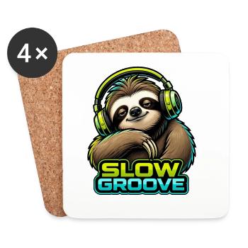 Sloth - Slow Groove - Coasters (set of 4) - white - Front