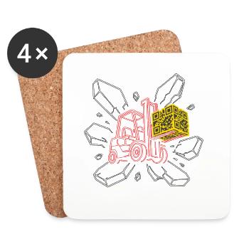 Funny Forklift Forklift Driver – Logistics - Coasters (set of 4) - white - Front