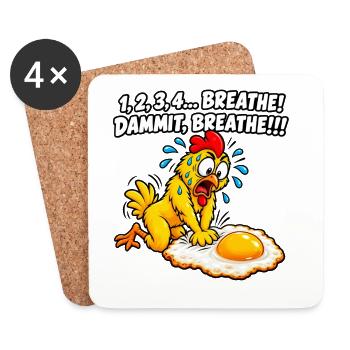 Ängstliches Küken-Atem-Meme - Untersetzer (4er-Set) - Weiß - Vorne
