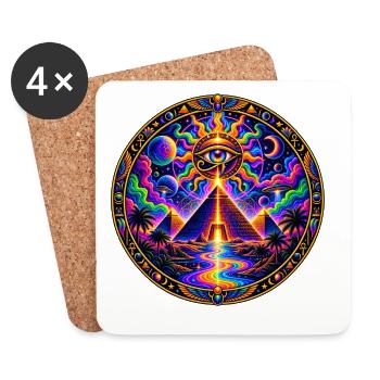 Pyramide - Untersetzer (4er-Set) - Weiß - Vorne