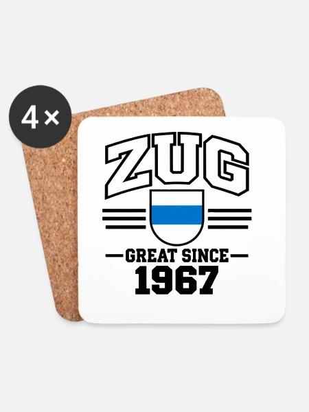 ZUG GREAT SINCE 1967 - Untersetzer (4er-Set) - Weiß