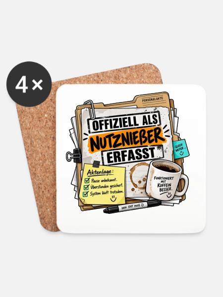 Offiziell Als Nutznießer Erfasst Poster - Untersetzer (4er-Set) - Weiß