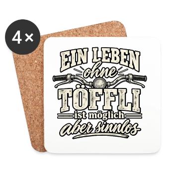 Leben ohne Töffl ist möglich - aber sinnlos - Untersetzer (4er-Set) - Weiß - Vorne