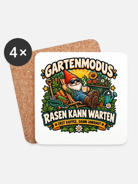 Gartenmodus - Untersetzer (4er-Set) - Weiß