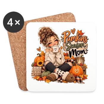 Kürbiszeit Mama Cozy - Untersetzer (4er-Set) - Weiß - Vorne