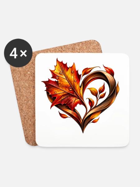 Herbstmensch - Untersetzer (4er-Set) - Weiß