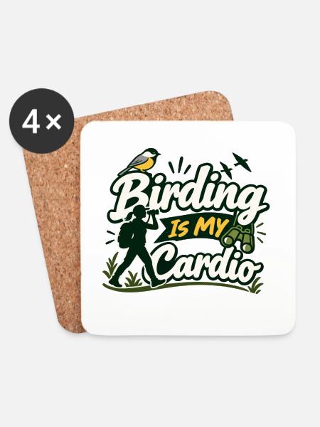 Vogelbeobachtung ist mein Cardio - Untersetzer (4er-Set) - Weiß