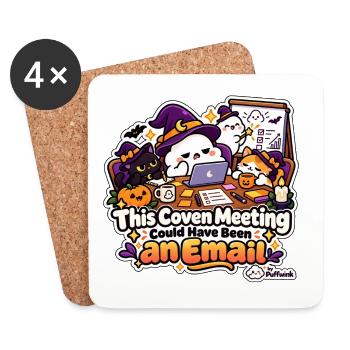 Halloween – Dieses Treffen hätte eine E-Mail sein können - Untersetzer (4er-Set) - Weiß - Vorne