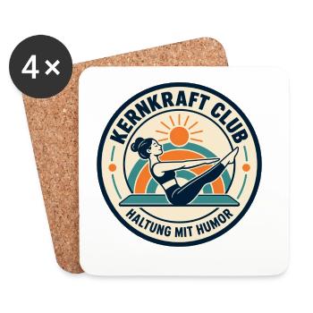 Kernkraft Club – Haltung mit Humor - Untersetzer (4er-Set) - Weiß - Vorne