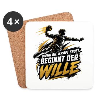 Handball Motivation - Untersetzer (4er-Set) - Weiß - Vorne