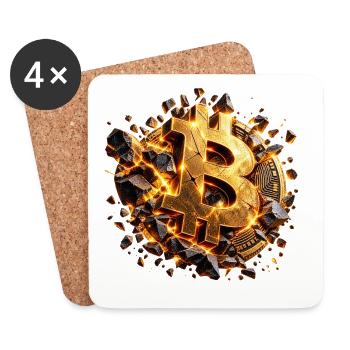 Bitcoin Unbreakable - Untersetzer (4er-Set) - Weiß - Vorne
