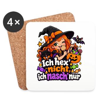 Ich hex’ nicht, ich nasch’ nur - Untersetzer (4er-Set) - Weiß - Vorne