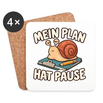 Schnecke – Mein Plan hat Pause - Untersetzer (4er-Set) - Weiß - Vorne