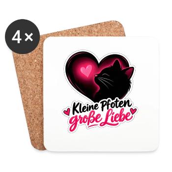 Kleine Pfoten große Liebe - Untersetzer (4er-Set) - Weiß - Vorne