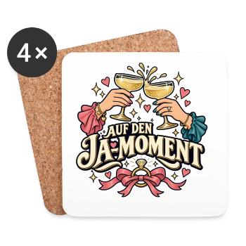 Auf den Ja-Moment - Untersetzer (4er-Set) - Weiß - Vorne