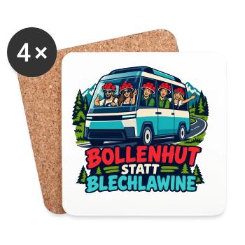 Bollenhut Busreise Abenteuer - Untersetzer (4er-Set) - Weiß - Vorne